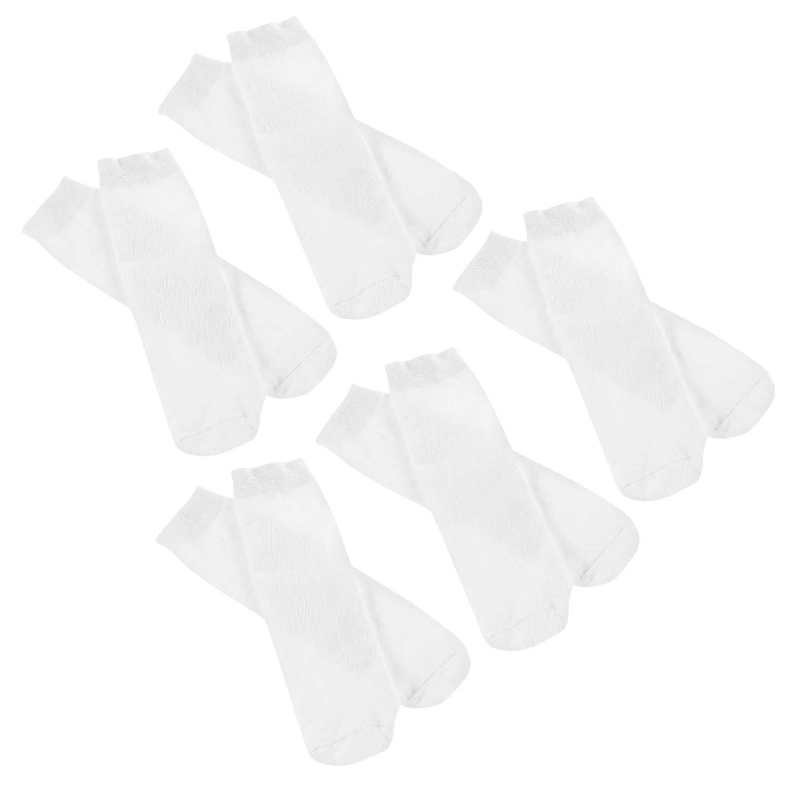 6 Pairs Sublimation Socks Gift Supplies Double-sided Printing Straight Cotton Blank Embryo White