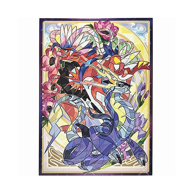 

60pcs/set PTCG Scarlet and Violet Miraidon Koraidon Flash Card Sleeve Anime Game Collection Card Protective Cover Gift 66*91mm