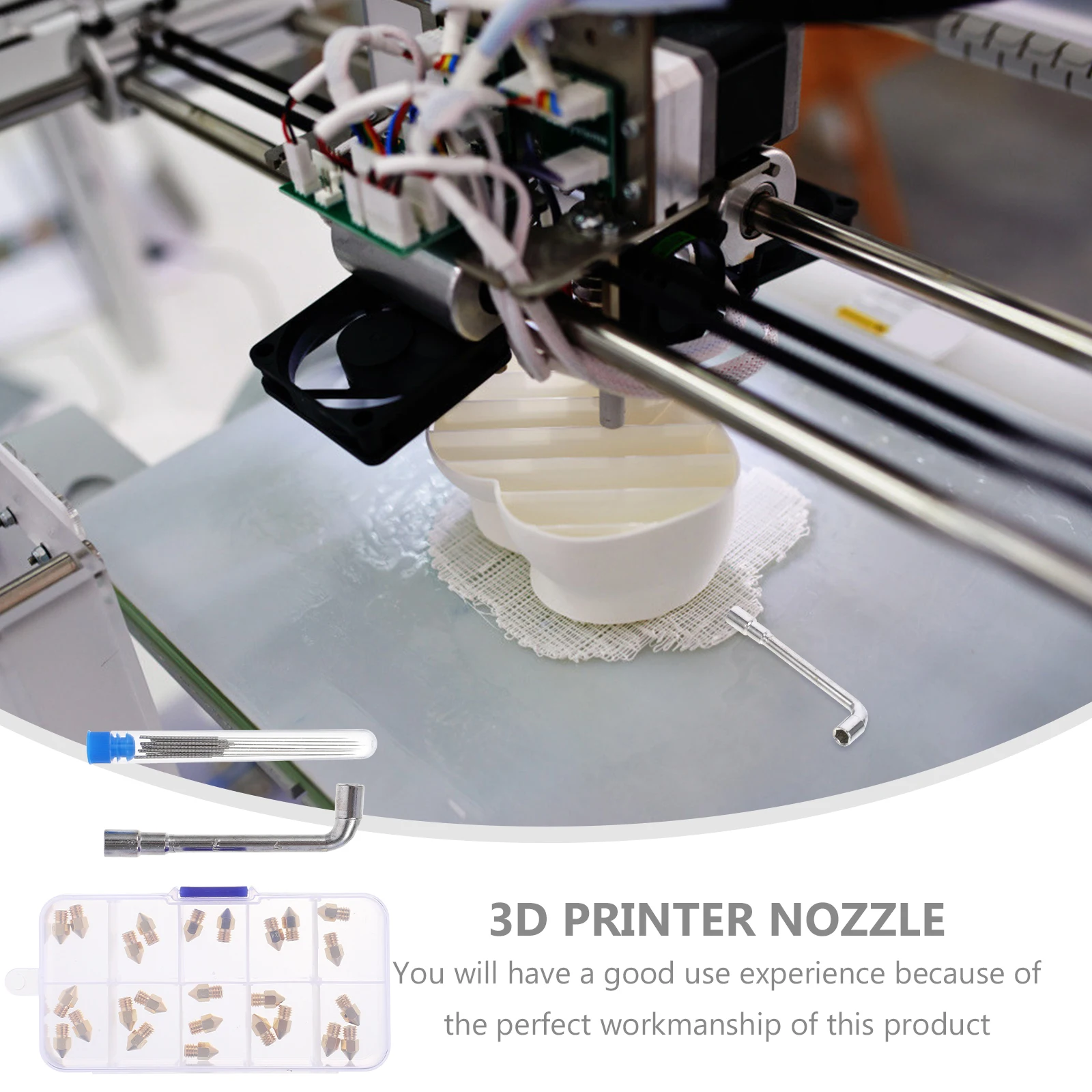 

1 set 1 Set Replacement Brass Threaded Nozzles Kit Cleaning Needles Easy Install Professional Use For 3D Printing Brass