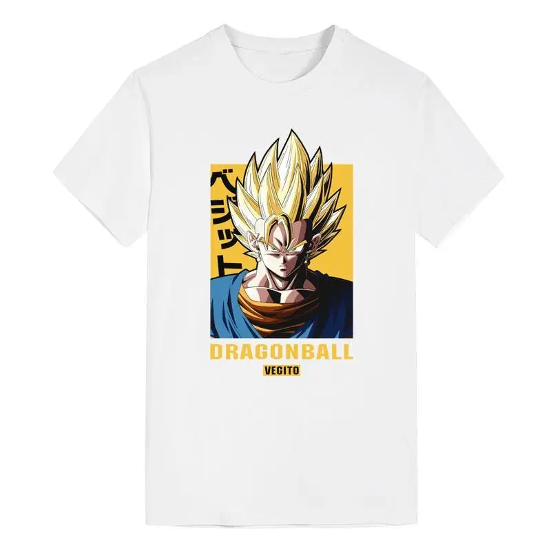 Dragon Ball Neues T-Shirt Majin Buu Vegeta Son Goku Anime Cartoon Lässiges Baumwoll-T-Shirt Paar Kurzarm-Oberteile