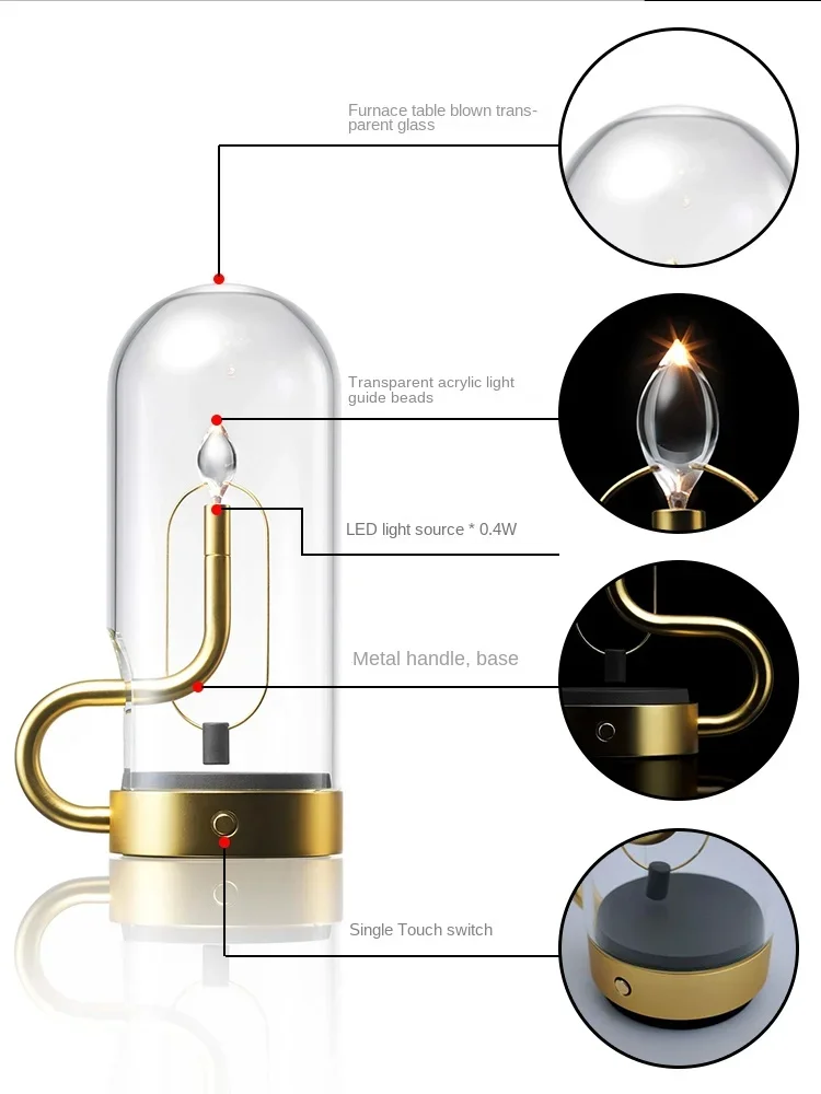 Oplaadbare Bureaulamp Met Retro Slaapkamerbedsfeer
