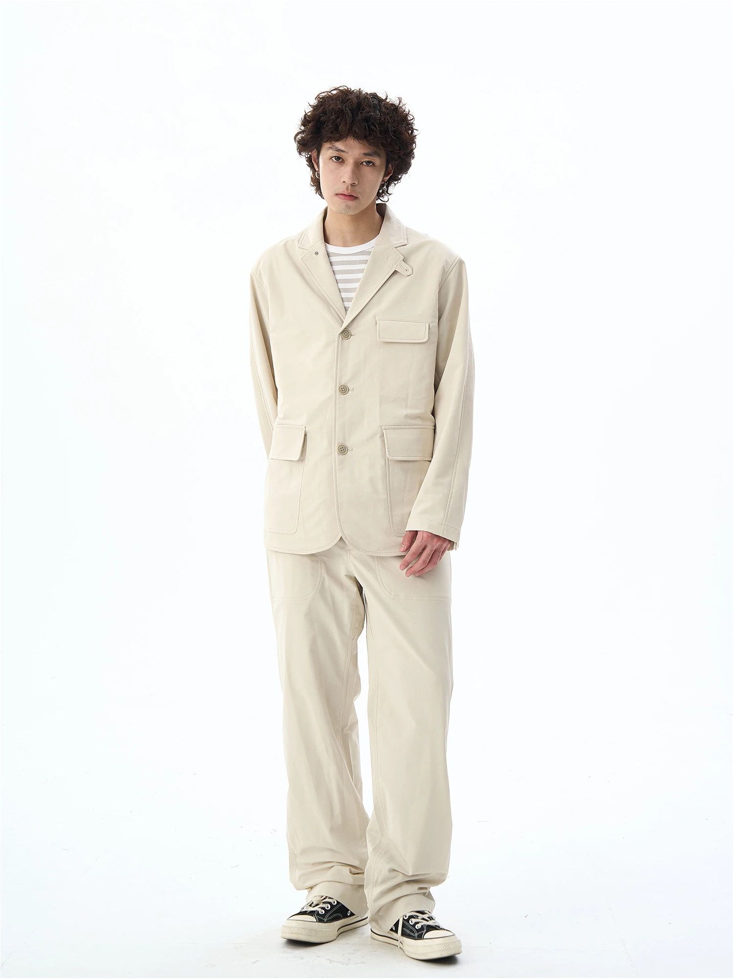 

Japanese Style Breathable Loose Men's Workwear Jacket Quick Dry Multi Pocket Casual Suit Coat Pure Cotton Online Exclusive