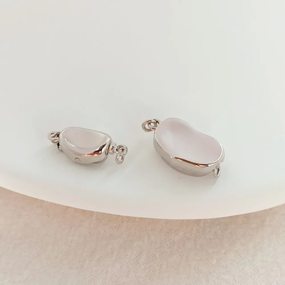 الأبيض K الذهب سبيكة على شكل قلب عصا مشبك اللؤلؤ سوار قلادة اتصال QQ رئيس DIY التبعي المشبك