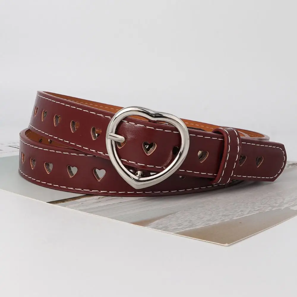 Cinturones con ojal de corazón a la moda, cinturones con forma de corazón de amor, hebilla gótica Punk, pretina Hip Hop Y2k para mujer y hombre