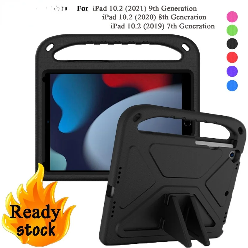Чехол для iPad 10,2 дюйма, 7, 8, 9 поколения, с ручкой и подставкой, противоударный легкий Чехол из ЭВА для детей