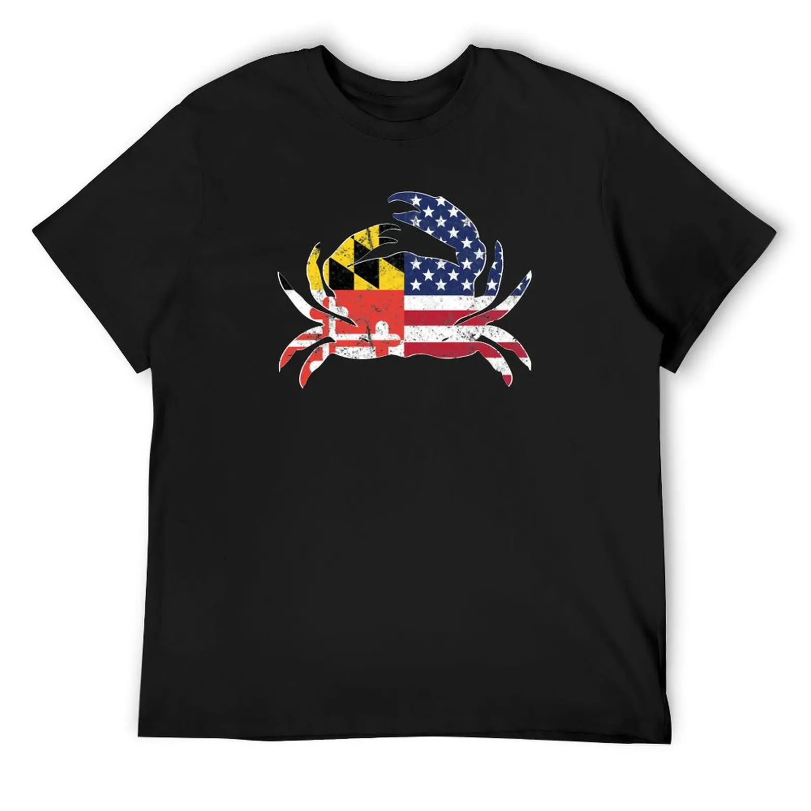 

Maryland State Flag American Flag Blue Crab T-Shirt funny meme t-shirts customizeds luxury designer t shirt men 100℅ cotton