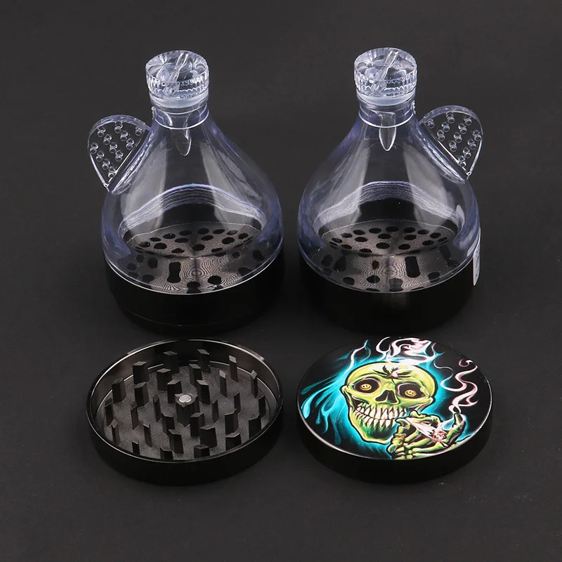 4-layer 63MM diameter hourglass metal smoke grinder Manual creative skull smoke grinder Smoke grinder