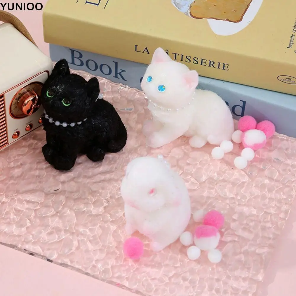 Interesante gato sensorial para apretar, juguete de rebote lento TPR, juguete antiestrés de dibujos animados, juguete de silicona para pellizco de gato, muñeca complicada para niños