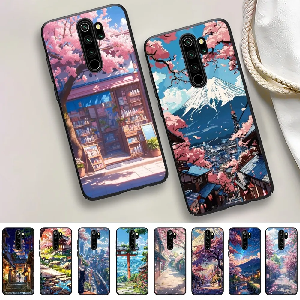 

Japanese Anime Landscape Art Phone Case For Redmi 5 6 7 8 9 10 Plus Pro 6 7 8 9 A GO K20 K30 K40 Pro Plus F3 Fundas