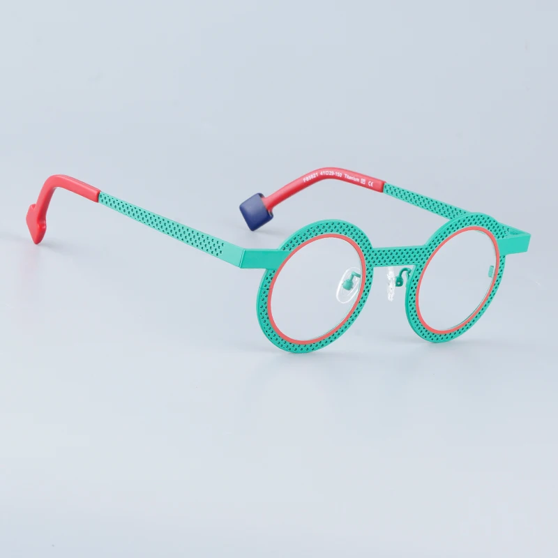 

Multicolor Pure Titanium Extra-light Eyeglasses Frames 20.4g Round Yellow Ladies and Men unisex Glasses with Case