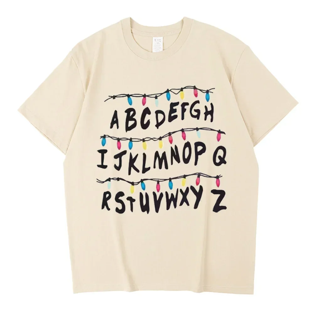 2026 High Quality Cotton Stranger Christmas Light T-shirt Monster Graphic T Shirts Gothic Fashion Vintage Tees