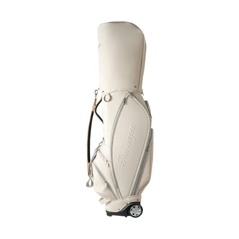 Golf Bag with Wheels Waterproof Nylon Multi Compartments Large Capacity Durable Portable Golf Club Bag