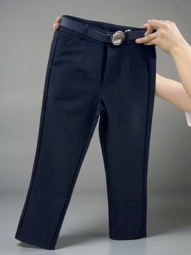 Pantalones de mujer traje negro pantalón 2025 primavera otoño ajustado ocio elegante hasta el tobillo Leggings sueltos Mujer Pantalones pitillo Mujer