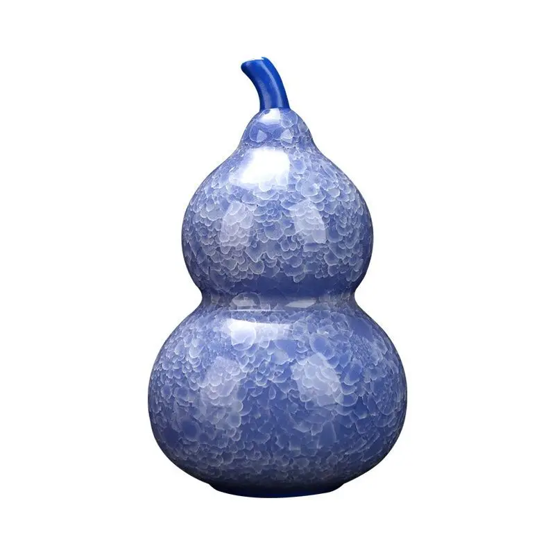

Klein blue tea pet tea table small ornament ceramic ice crack glaze tea set