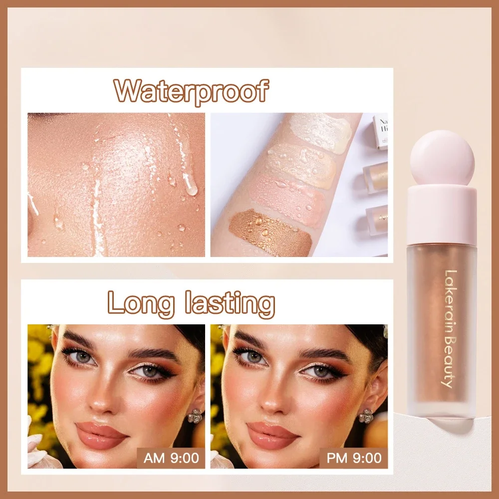 Liquid Highlighter Luminizer For Body Face Contouring Glow Waterproof Foundation Moisturizing Base Full Coverage Face Make Up