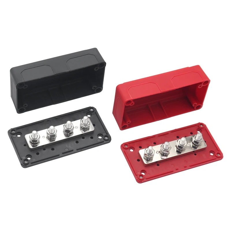 

2PCS Heavy Duty Power Distribution Block Busbar Box With 4XM8 (5/16Inch) Terminal Studs For Car RV Boat