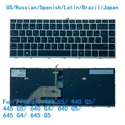 New US Russian Spanish Latin Brazil Japan Backlit Keyboard For HP Probook 430 G5/ 440 G5/ 445 G5/ 640 G4/ 640 G5/ 645 G4/ 645 G5