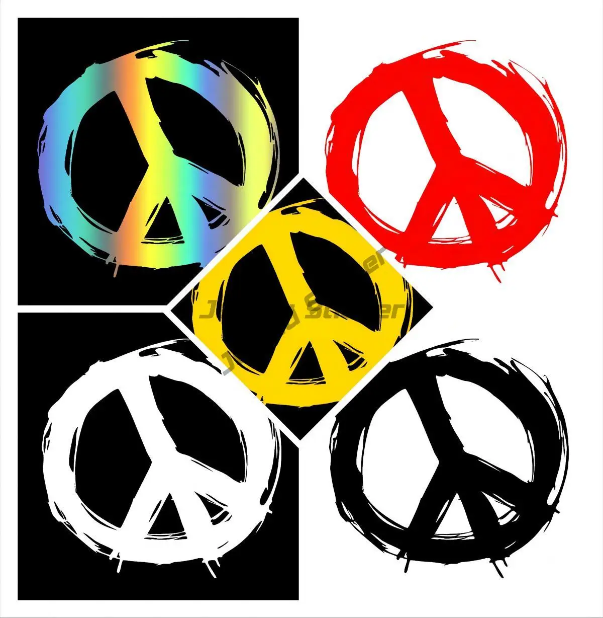 

Peace Sign Die-Cut Vinyl Decal Car Sticker Waterproof Auto Decors on Car Body Bumper Rear Window Laptop Scratch-Proof Sunscreen