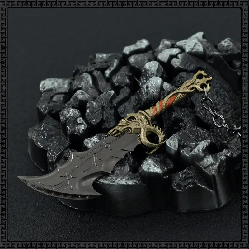 God of War Blades of Chaos - 13cm/5.11in Zinc Alloy Replica, Rust-Proof, Safe Edges, Ideal as Keychain, Collection, or Gift