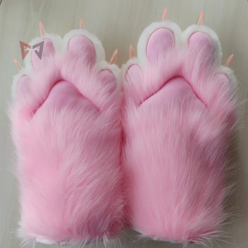 

Fursuit Furry Fandom Gloves Hand Cover 22 Color 4 Finger Cat Claw Beast Cosplay Costume Accessories Custom Made