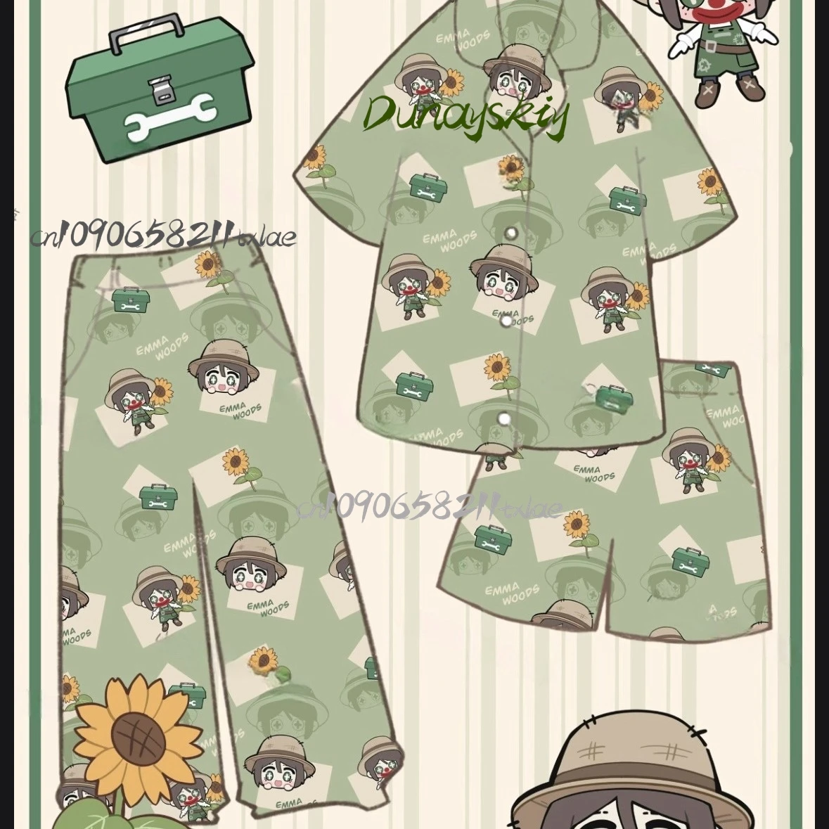 IDV الهوية الخامس إيما وودز البستاني تأثيري ازياء كول Kawaii طويل قصير منامة مجموعة Jirai Kei حفلة يومية Hall1 تأثيري