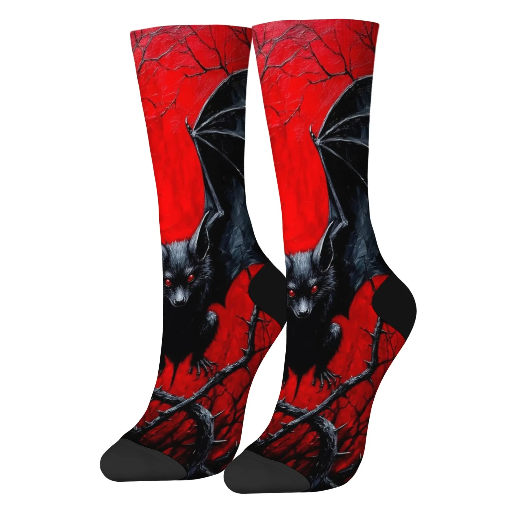 Mysterious Dark Bat Men's Socks Gothic Vintage Fashion Casual Sports Socks Crazy Street Hip-Hop Funny Socks Novelty Party Gifts