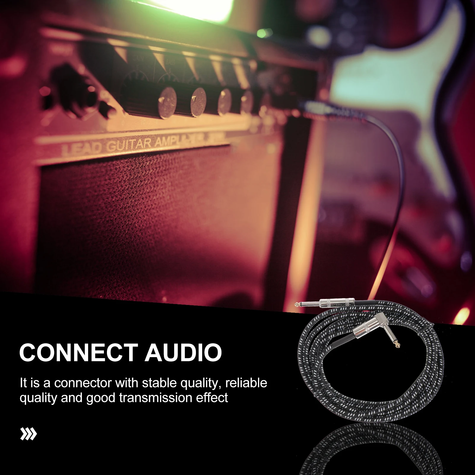 

1 pc Professional Audio Cable For Electric Guitar Durable Guitar Connecting Cord With Stereo Sound, Anti-Tangle Scratch