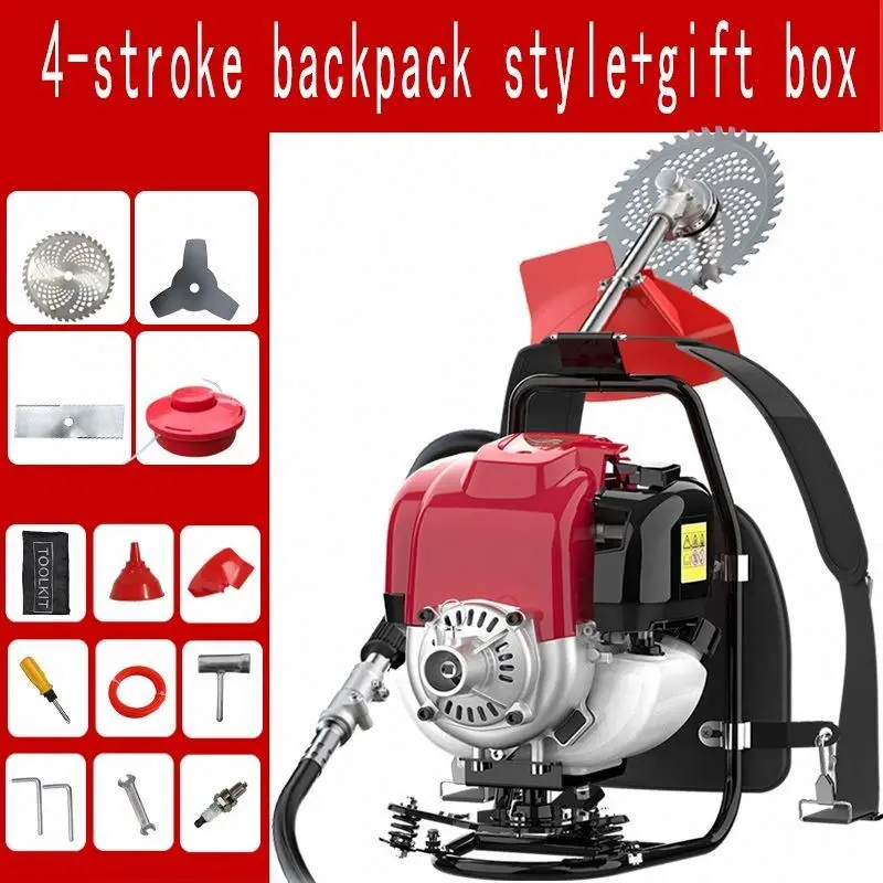 4 Stroke 35.8CC Backpack Grass Trimmer gasoline power weeder remote control lawn mower brush cutter brands