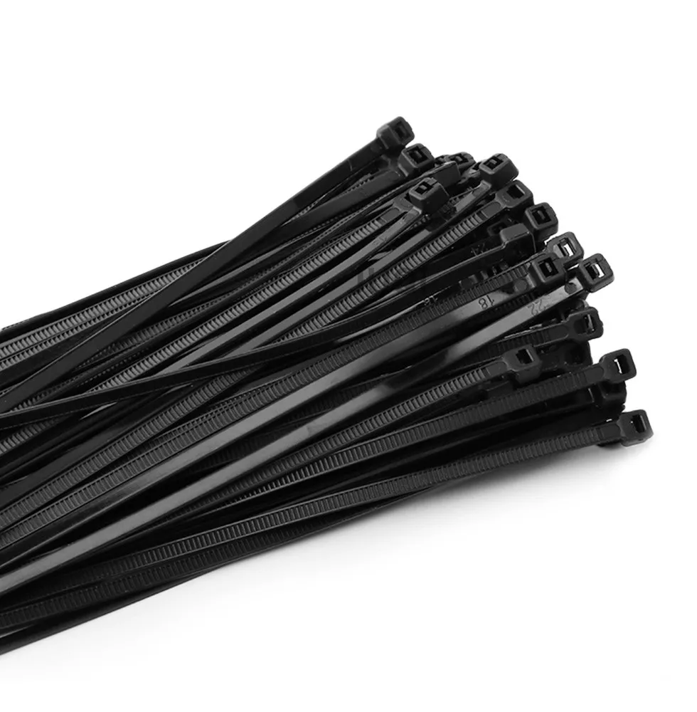 100 pieces Self-locking plastic nylon cable tie  black 4x200 cable tie fastening ring 4x300 industrial cable tie cable tie set