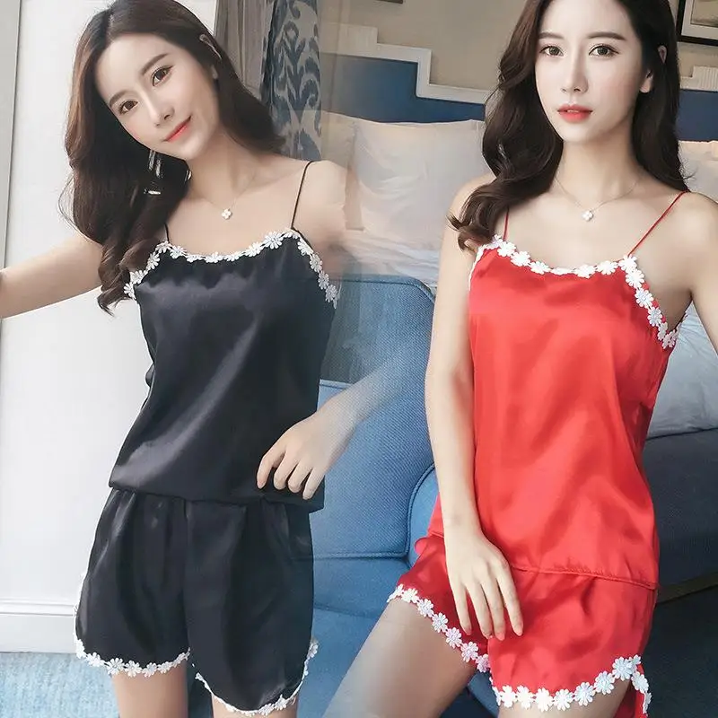 

Women's Summer Underwear Imitation Camisole SPwear Thin Spring Bathrobe Home Clothes Male Underwear Home Comfortable Sleepwear
