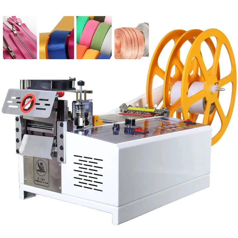 

LCD Screen Hot and Cold Automatic Cloth Tape Cutting Machine Magic Sticker Knife Tube Zipper Heat Shrink Cutter