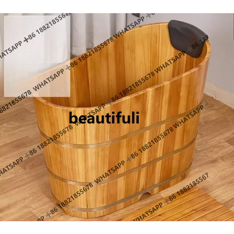 

Small apartment bath wooden bucket, bathtub solid wood household, bath bucket