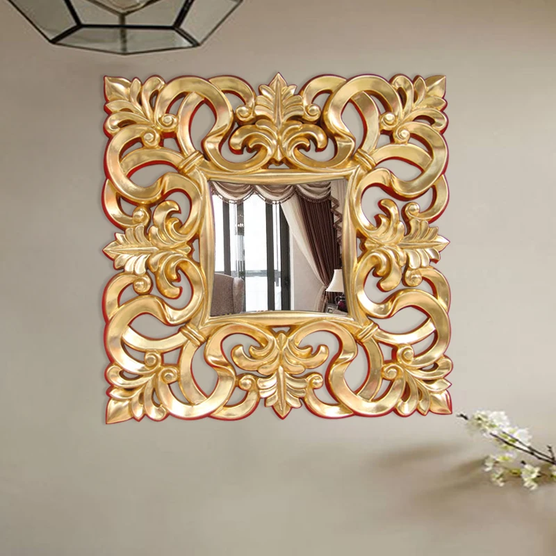 Vanity Shower Shaving Decorative Mirror Gold Frame Aesthetic Decorative Mirror Custom Crafts Deco Chambre Home Design YX50DM