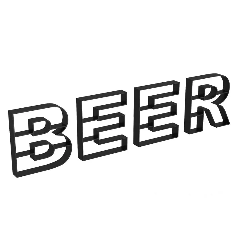 Personalizar formas de letras vitrina de cocina estantes de Bar vitrinas de almacenamiento estante de vino bodega refrigerador Vitrinas muebles