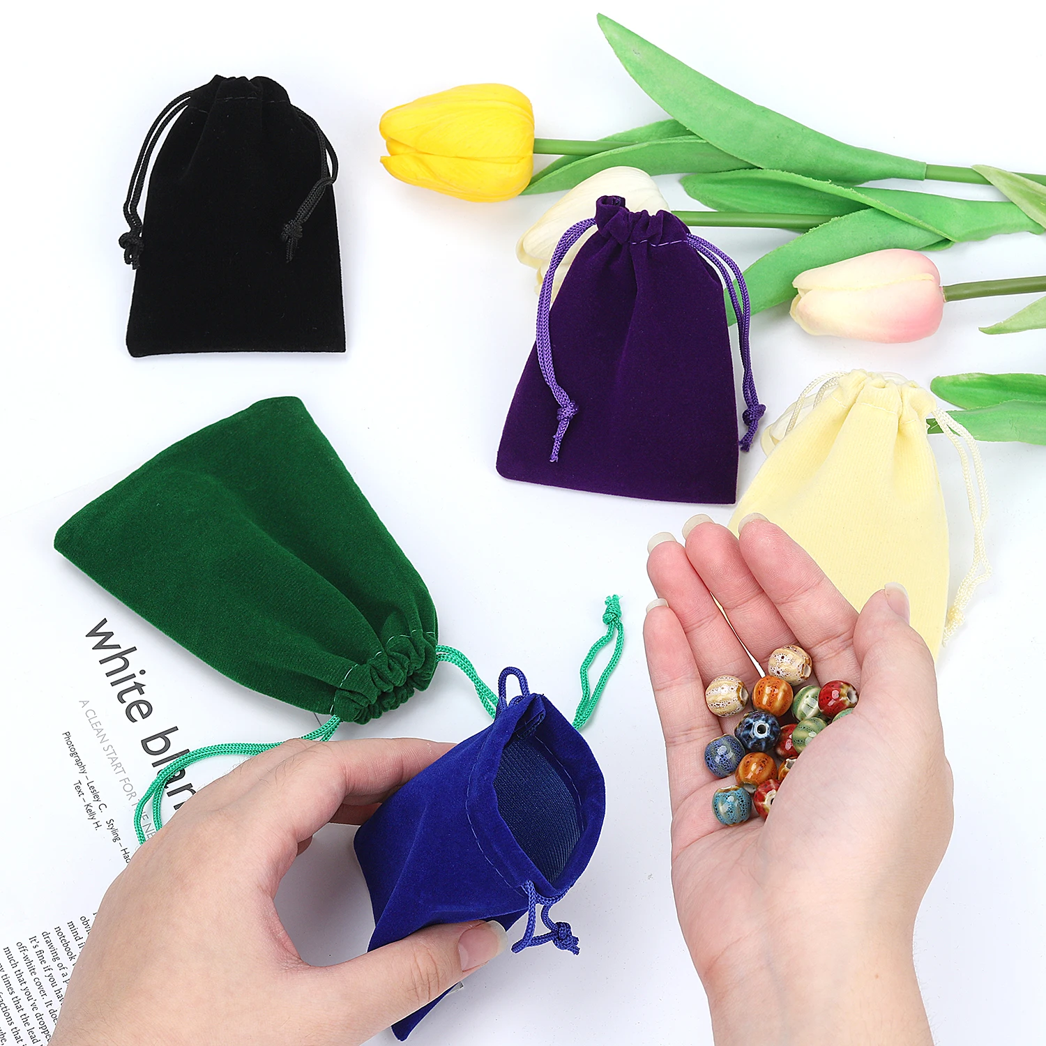 10Pcs 7x9cm/9x12cm Velvet Bag Drawstrings Pouches Party Gift Large Size Dust Bags Jewelry Gift Display Packing Bags