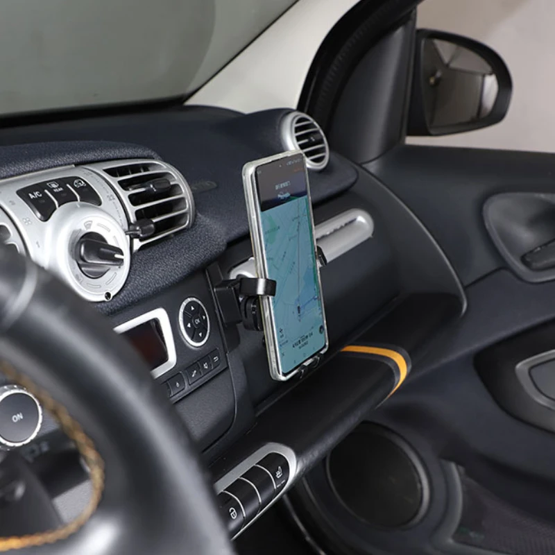 

For Mercedes Benz Smart Fortwo Forfour 11-15 Car Glove Box Left Side Mobile Phone Holder GPS Navigation Bracket Car Accessories