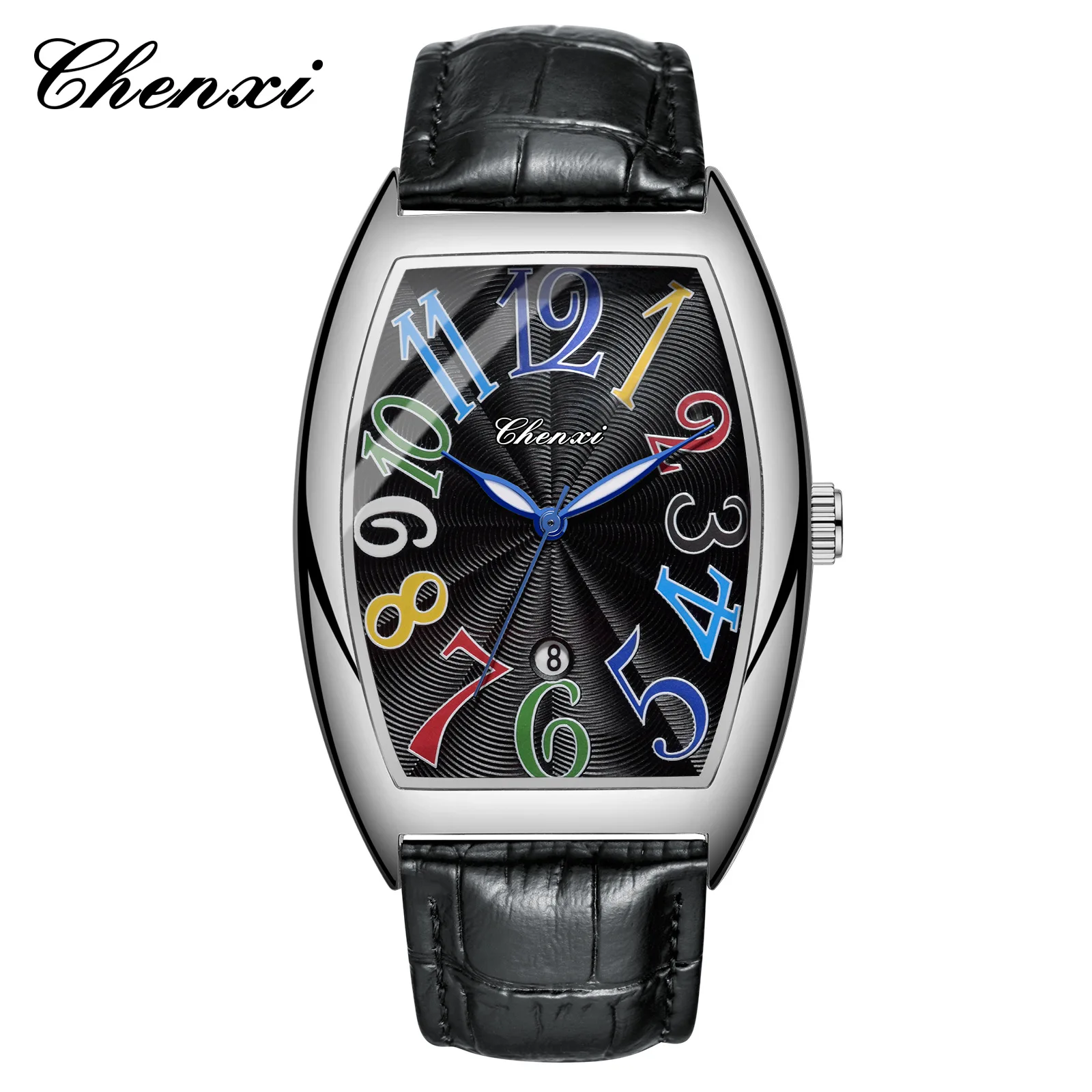 Chenxi 8217 Men Leather 2025 Watch Man Luxury Brand Tonneau Quartz Watches Casual Wristwatch Male Clock Relogio Masculino