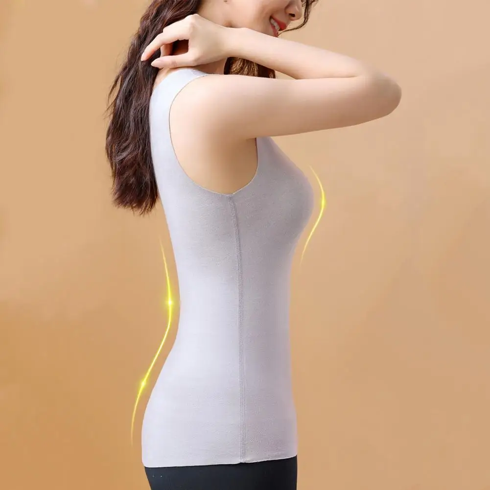 Women's Thickening Seamless Heat Insulation Tank Top Plush Thin Slim Fit Insulation Clothing Autumn Winter Base Coat Underwear image 5