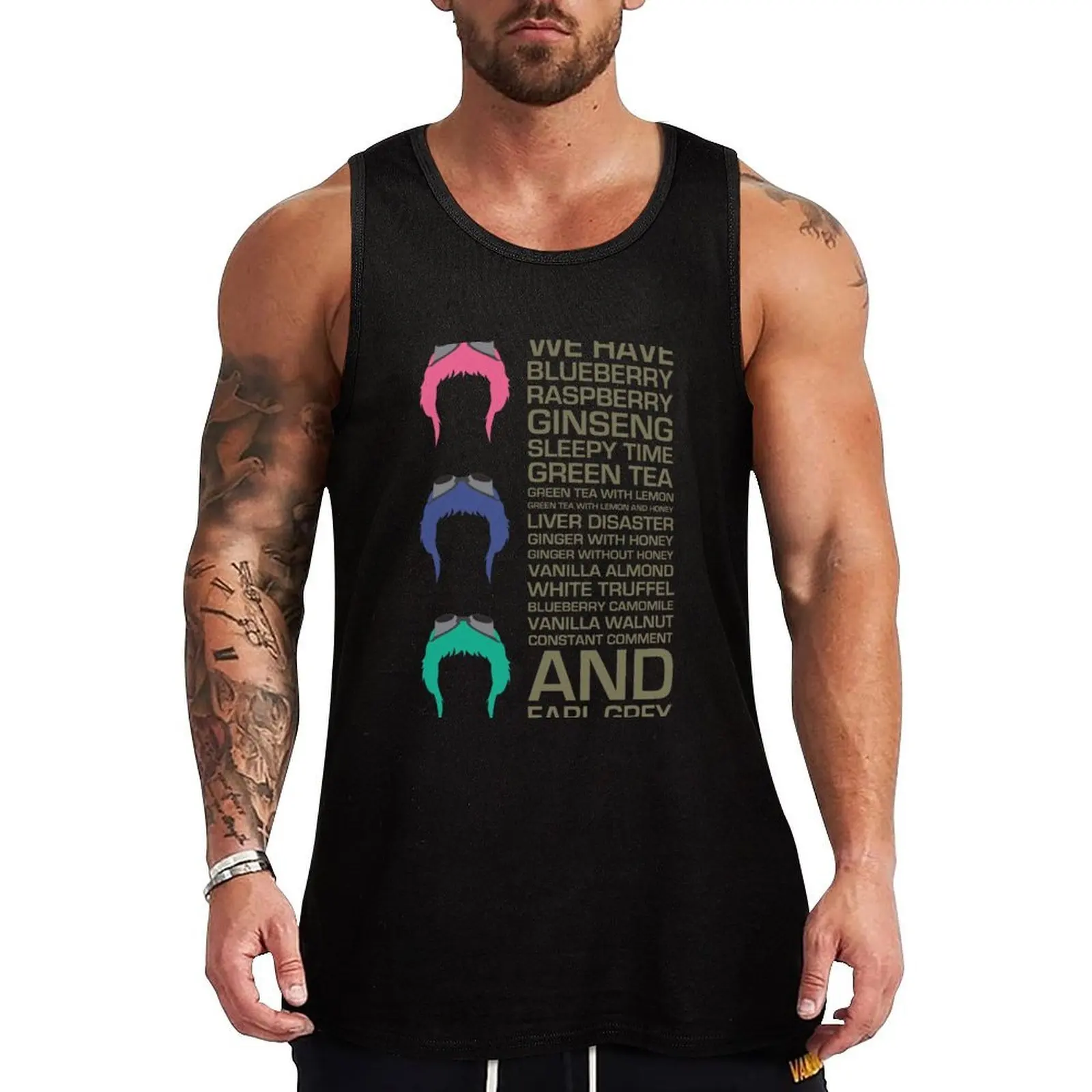 Camiseta Regata Myriad Of Teas Sem Rugas, Casual para Uso Diário Sem Mangas