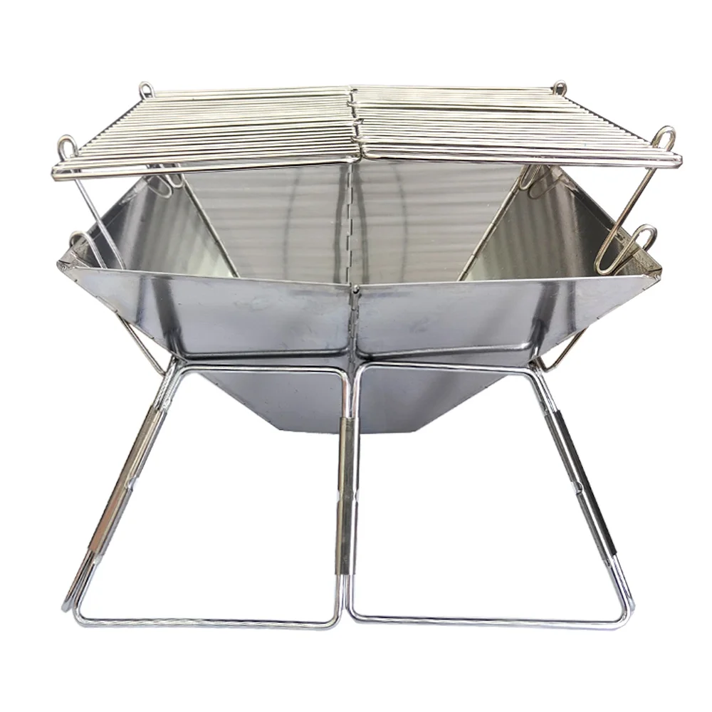 Camping Holz Herd Brazier Camping Feuer Holz Heizung Tragbare Falten Wanderung Grill BBQ Holzkohle Grill Stehen – Detail 5