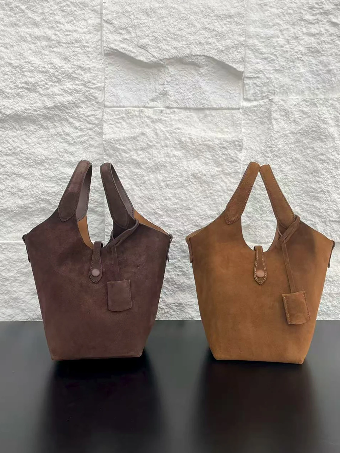 

Замшевая кожаная сумка, женская модная сумка через плечо, осень-зима, корзина из натуральной кожи, сумка-тоут