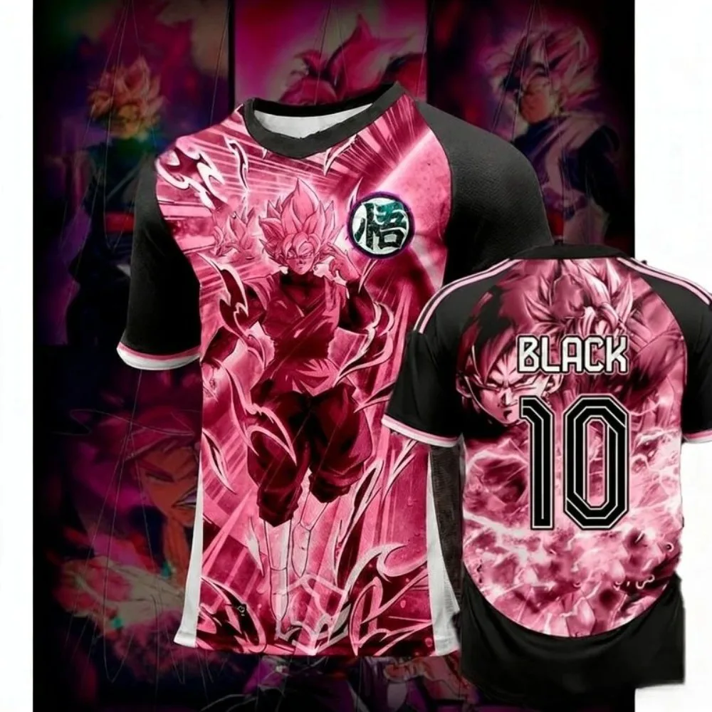 

2026 Summer Dragon Ball Z Casual Men's Women's Football Jersey T-Shirt Kids Fashion 3D Printed Short-sleeved Top Japanese Anime