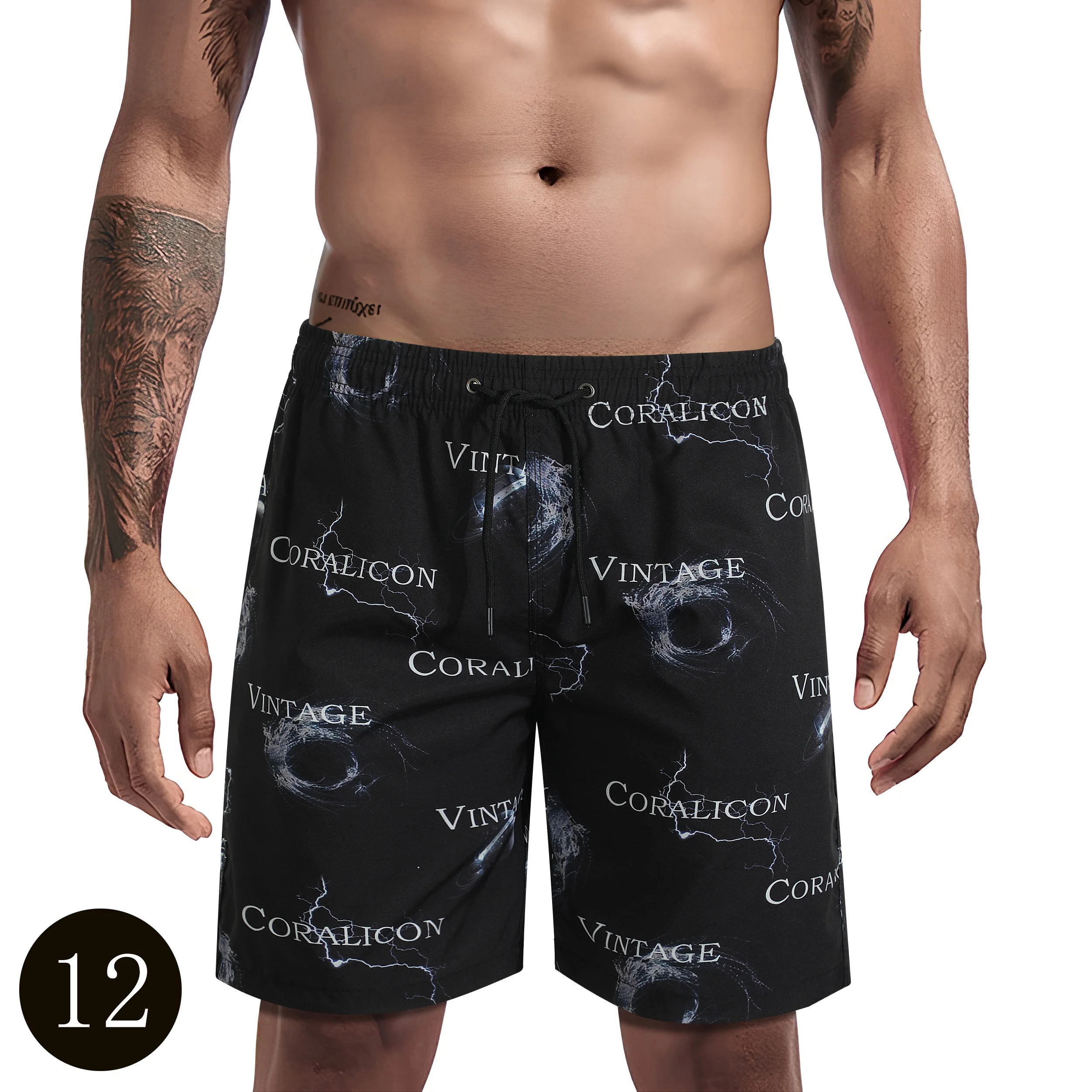 

2025 Men's Coconut Tree Hawaiian Swimsuit Beach Shorts Surfboard Shorts Sportswear Men's Quick Dry Surf Shorts Summer Swim Trunk