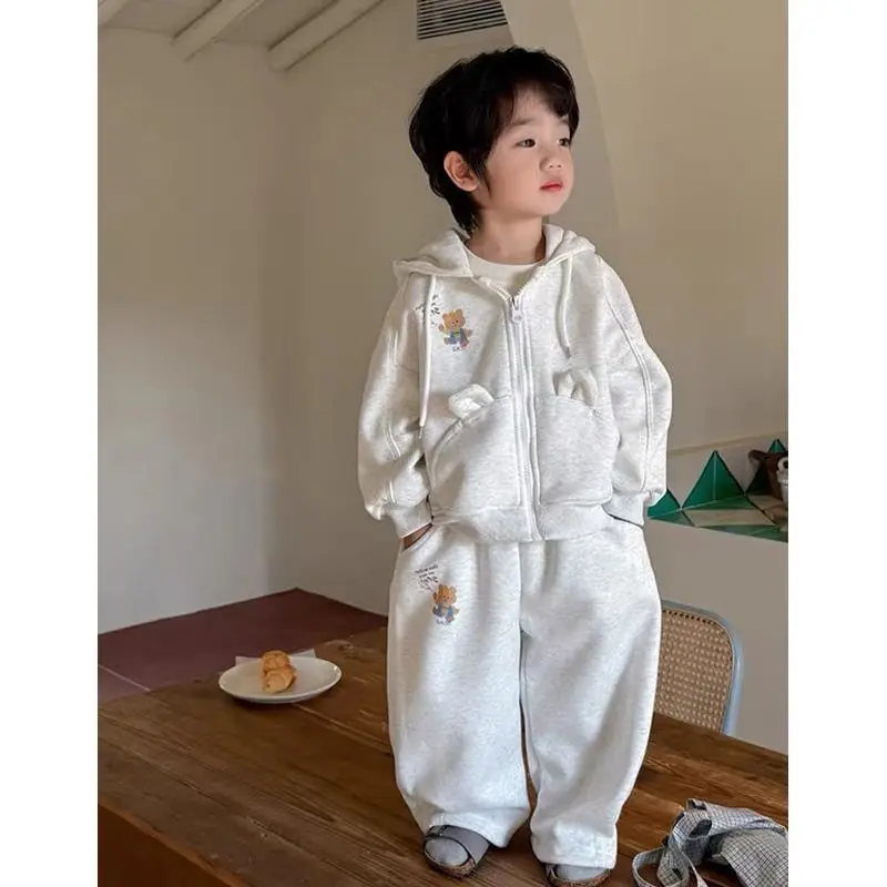 

Boys' Spring Sports Set 2026 New Style Children's Stylish Cartoon Hooded Jacket Casual Pants Two Piece Set
