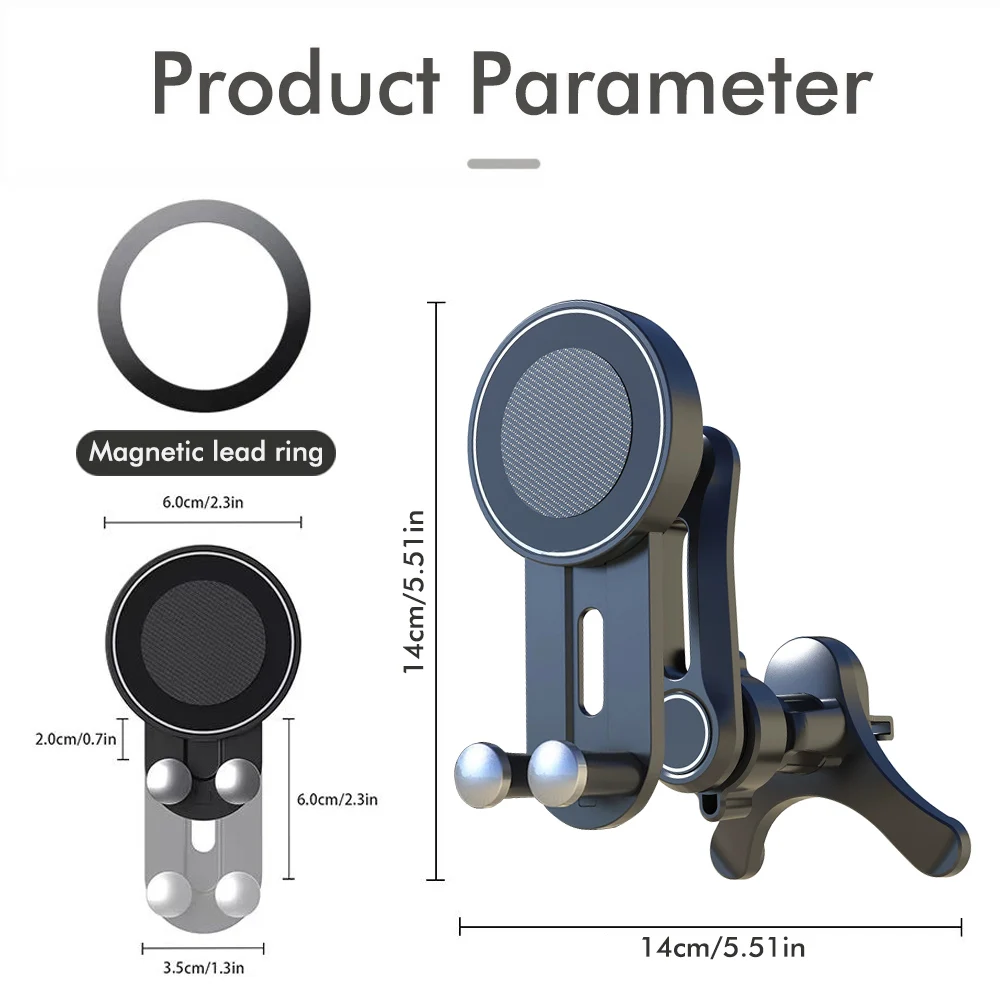 360° Adjustable N52 MagSafe Magnetic Car Air Vent Phone Holder Universal Auto Air Outlet Cell Phone Mount For Smartphones - view 6