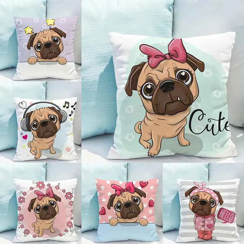 Office Living Room Sofa Cushion Cover Luxury Home Decoration Pillowcase Pet Dog Cute Print Pillowcase