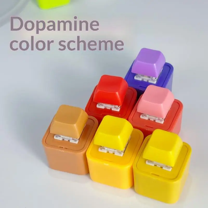 Mini Stress Relief Keyring Keyboard Clicker Sound Rechargeable Recording LED Light Fidget Toy for Family Gathering Game
