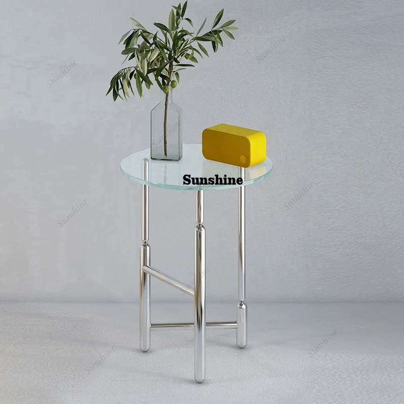 

Nordic Glass Living Room Coffee Tables Modern Minimalist Light Luxury Sofa Side Tables Creative Designer Tables Home Furniture N