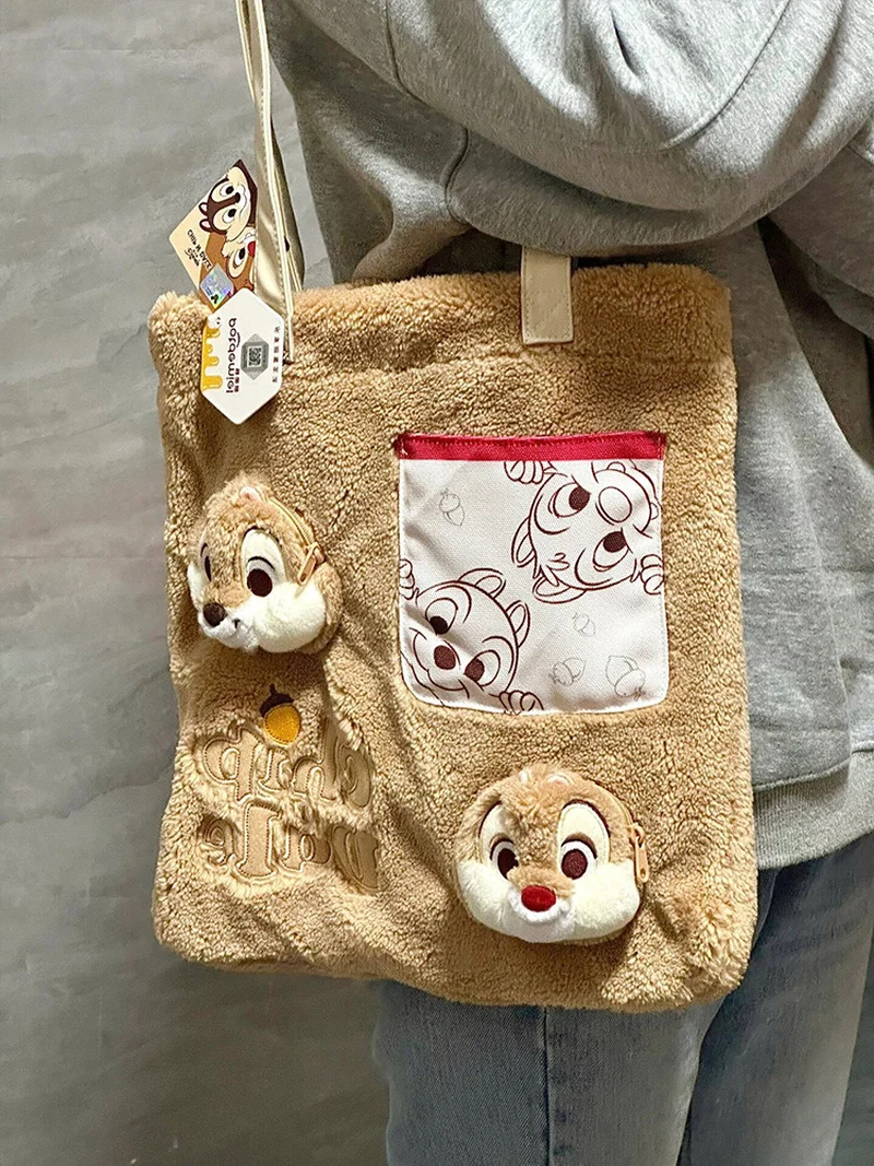 Potdemiel ディズニーイチゴクマ甘いステッチチップ風変わりなぬいぐるみショルダーバッグ大容量ガールズファッションバックパックギフト