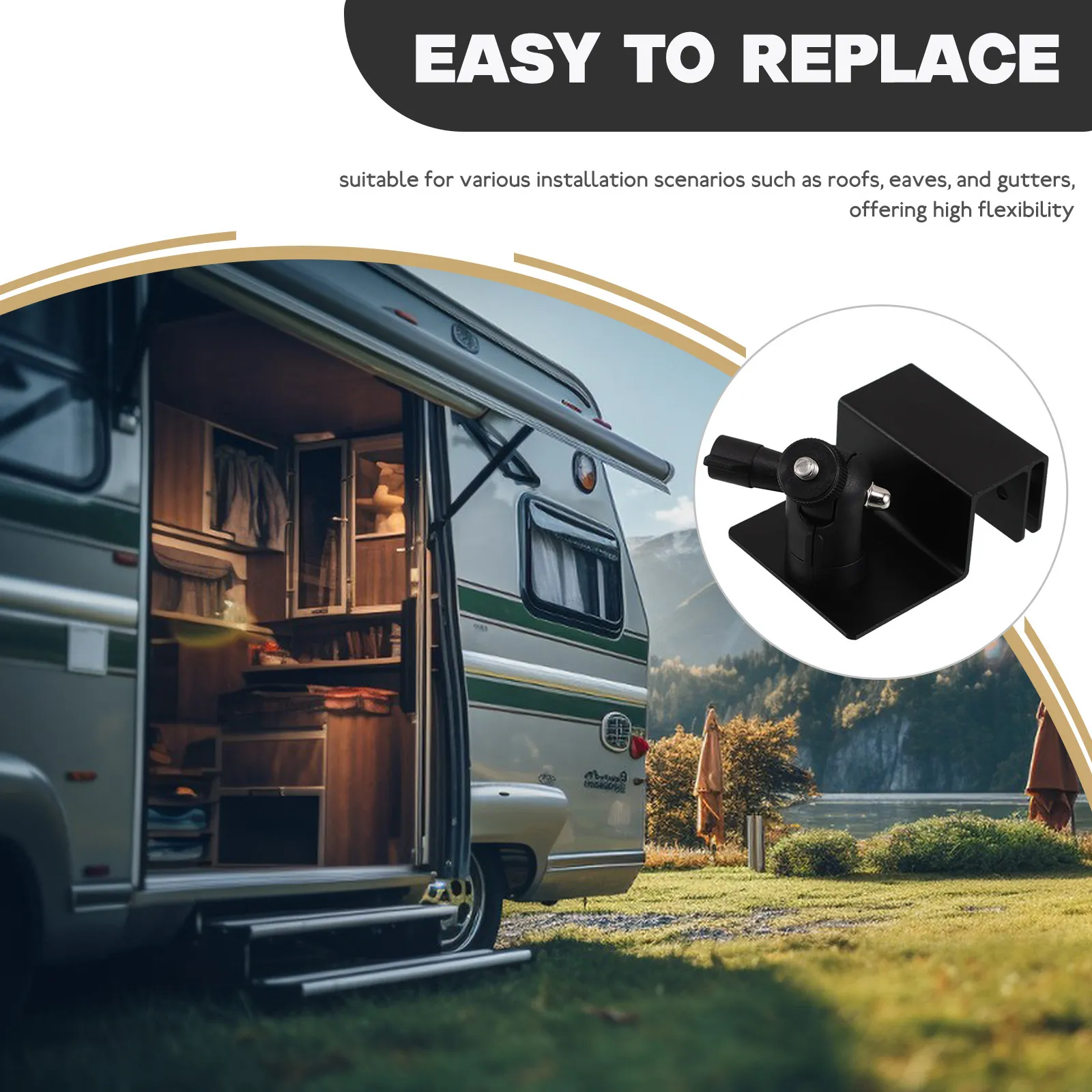 Solar Panel Mounting Kit Gutter Specific ABS Aluminum Alloy Bracket Versatile Roof Eave Installation Adjustable Angle
